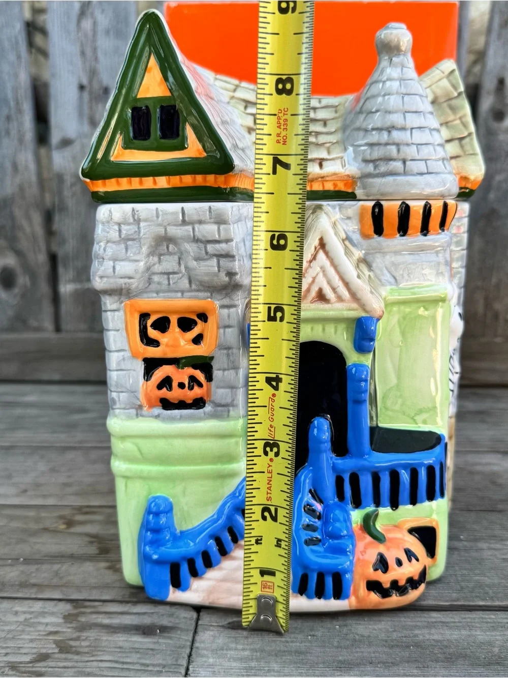 Vintage Macy's Halloween Ceramic Haunted House Cookie Jar W/ BOX
